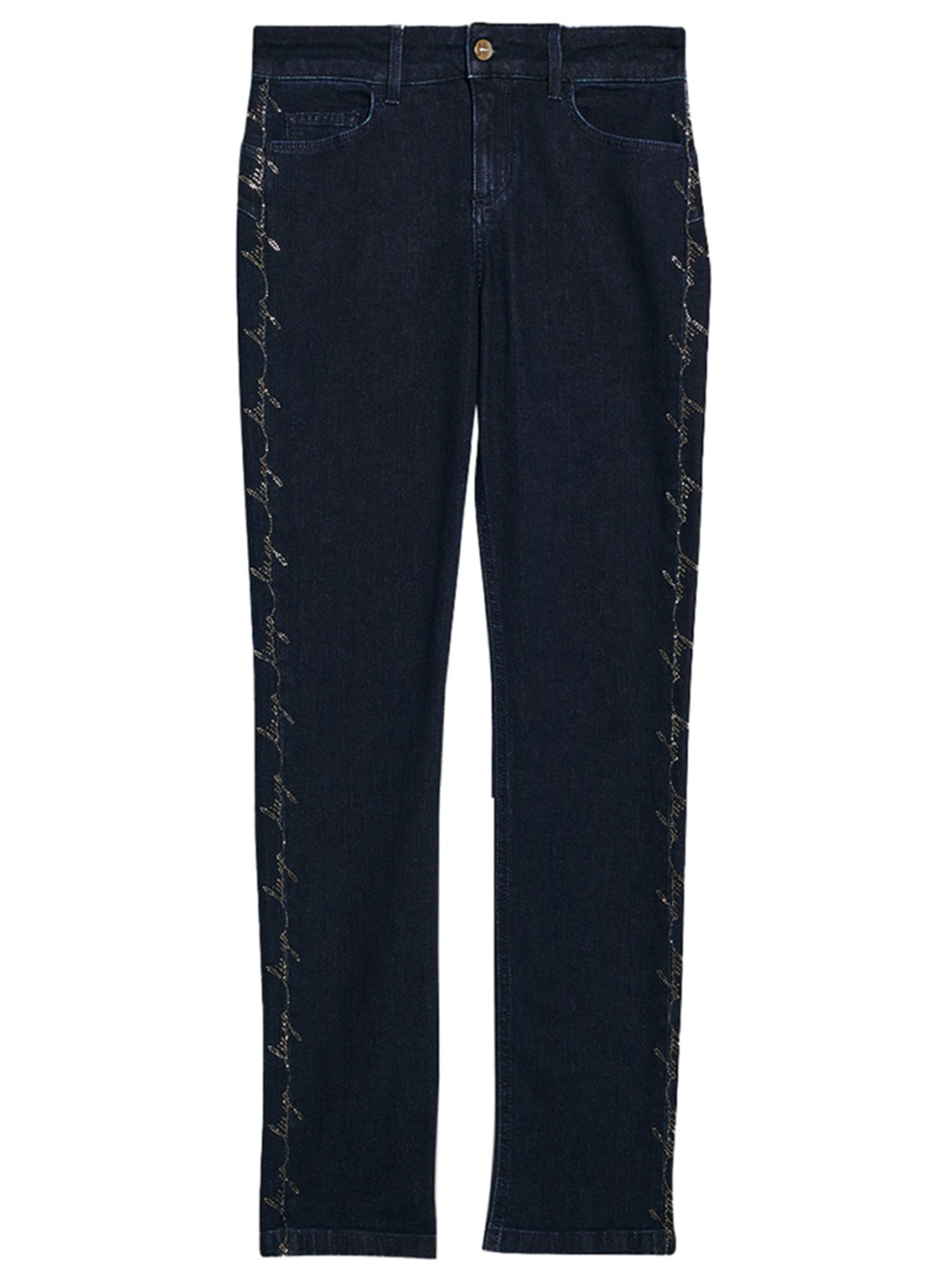 Liu Jo Regular Dark Blue Indigo Wash Mid Rise Jeans