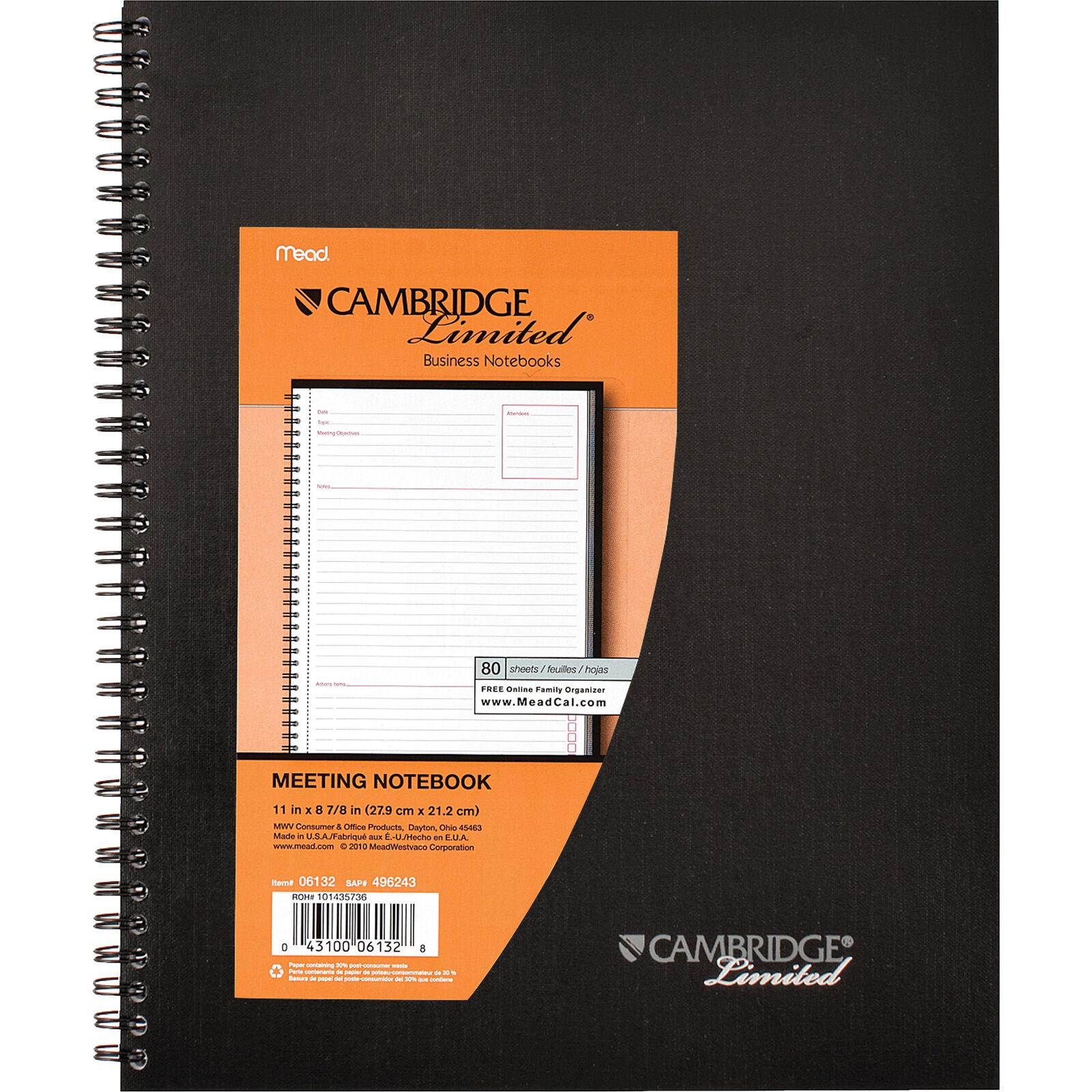 Mead Cambridge Limited Meeting Notebooks - 80 Sheet - College Ruled - (mea06132)