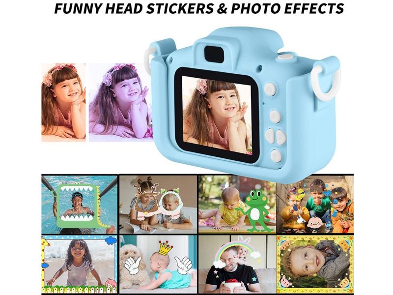 Kid Cameras Girls Boys Best Gifts Camera Upgrade HD 2.0 Inches Screen Kids Video Camera Anti-Drop Children Toy Camera Mini Cartoon Child Camcorder for 3-14-Year-Old (Blue)