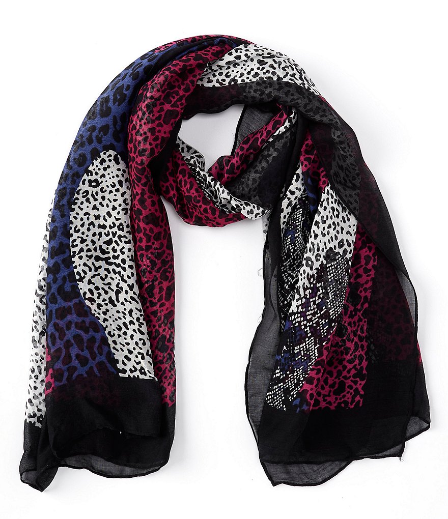 Anna & Ava Leopard Color Block Scarf
