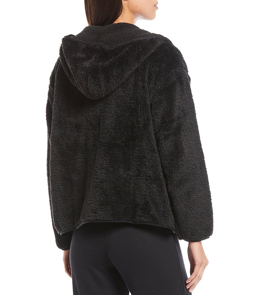 UGG Kadence Sherpa Fleece Hoodie Lounge Patch Pocket Jacket