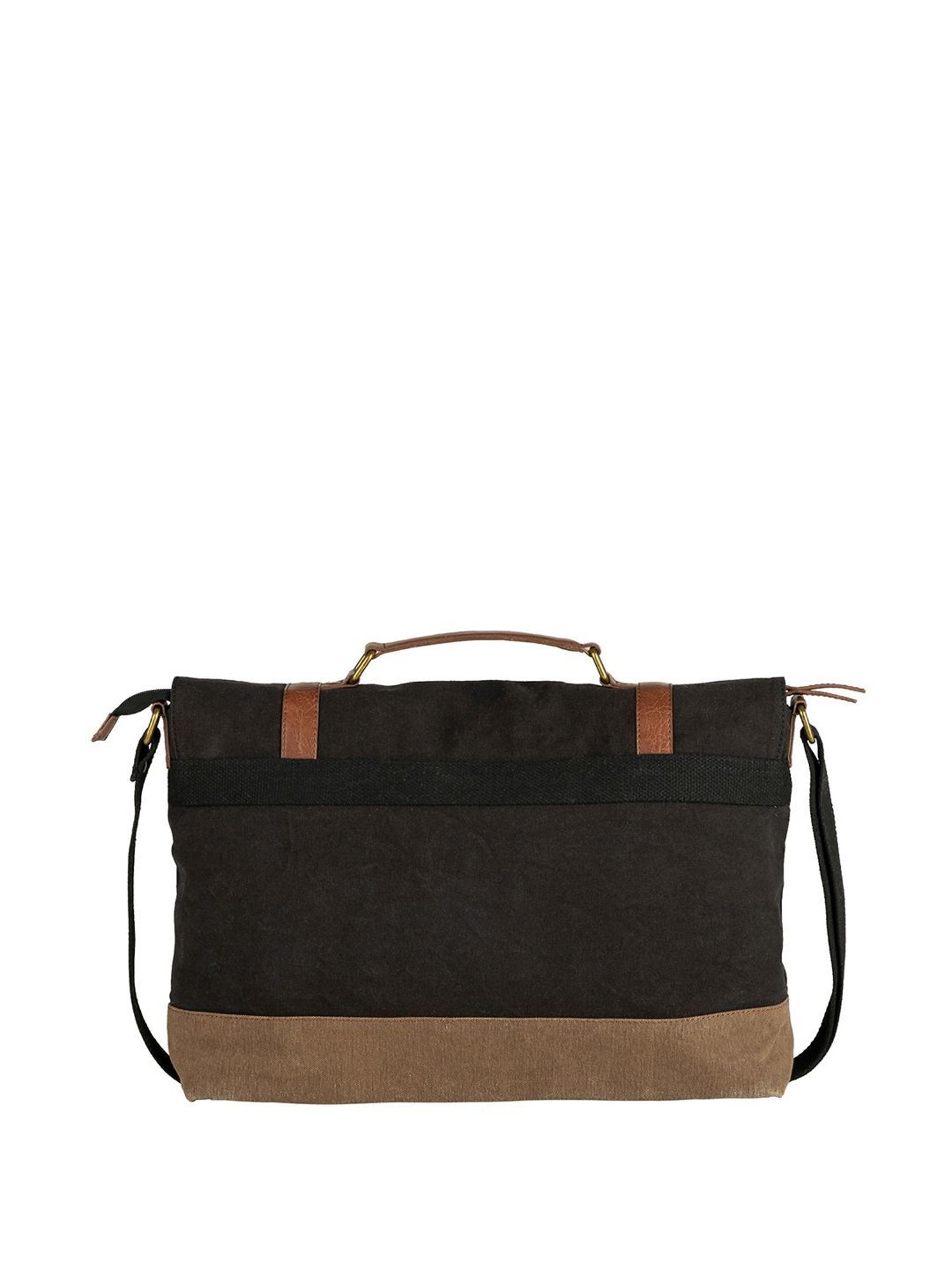 Mona B Brown Canvas Medium Messenger Bag