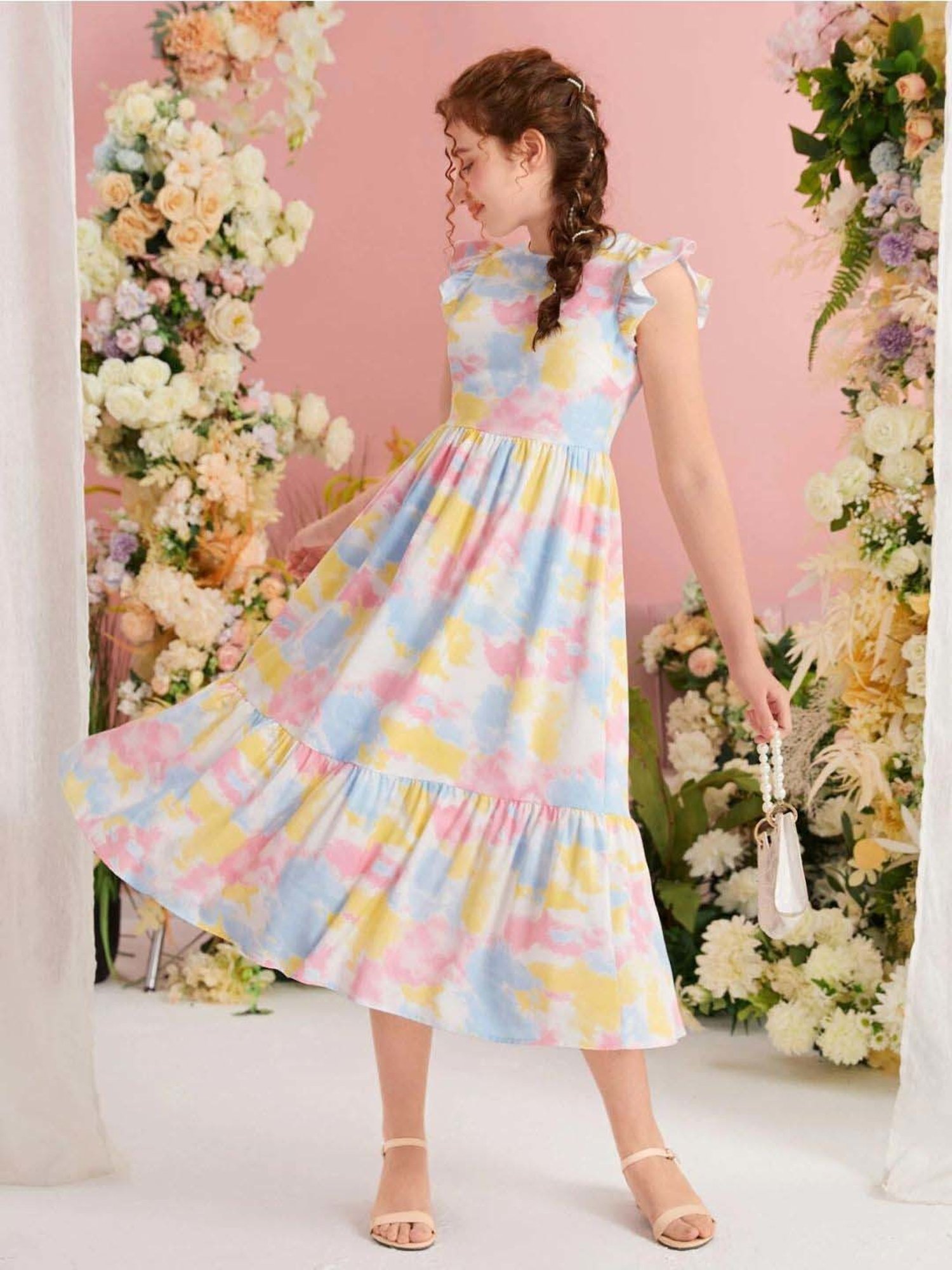 Bolly Lounge Girls Multicolor Floral Dress