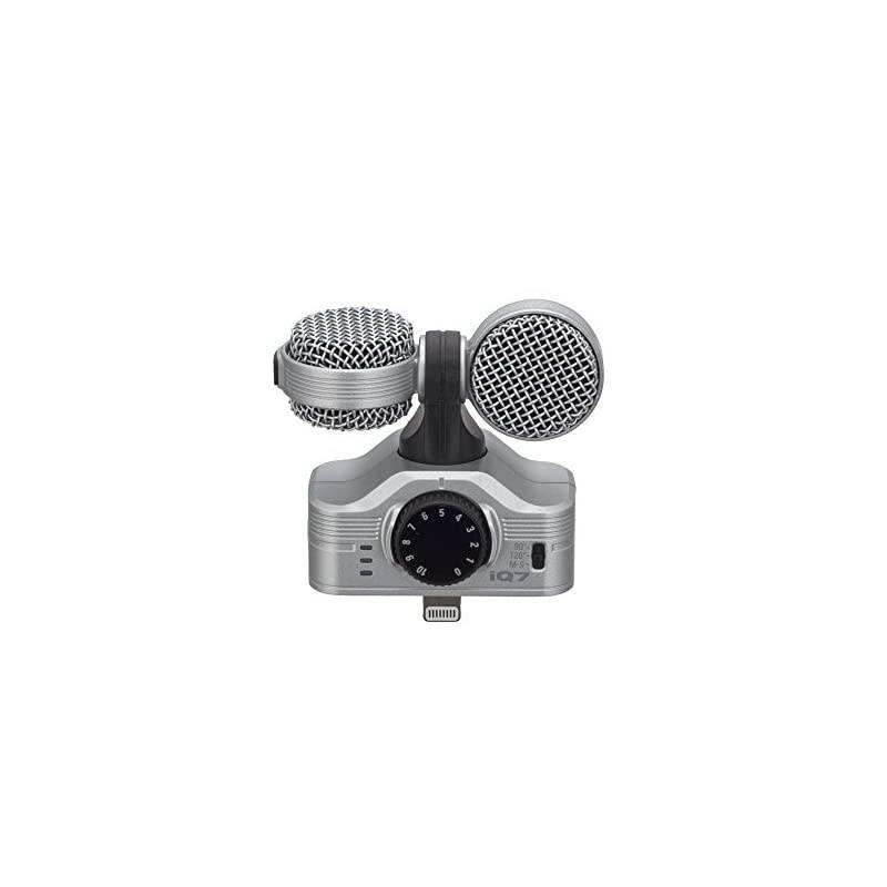 iQ7 Stereo Mid-Side Microphone for iPhone/iPad, Rotatable Capsule for Alignment with iOS Camera, for Recording Audio for Music, Videos, Interviews, and More