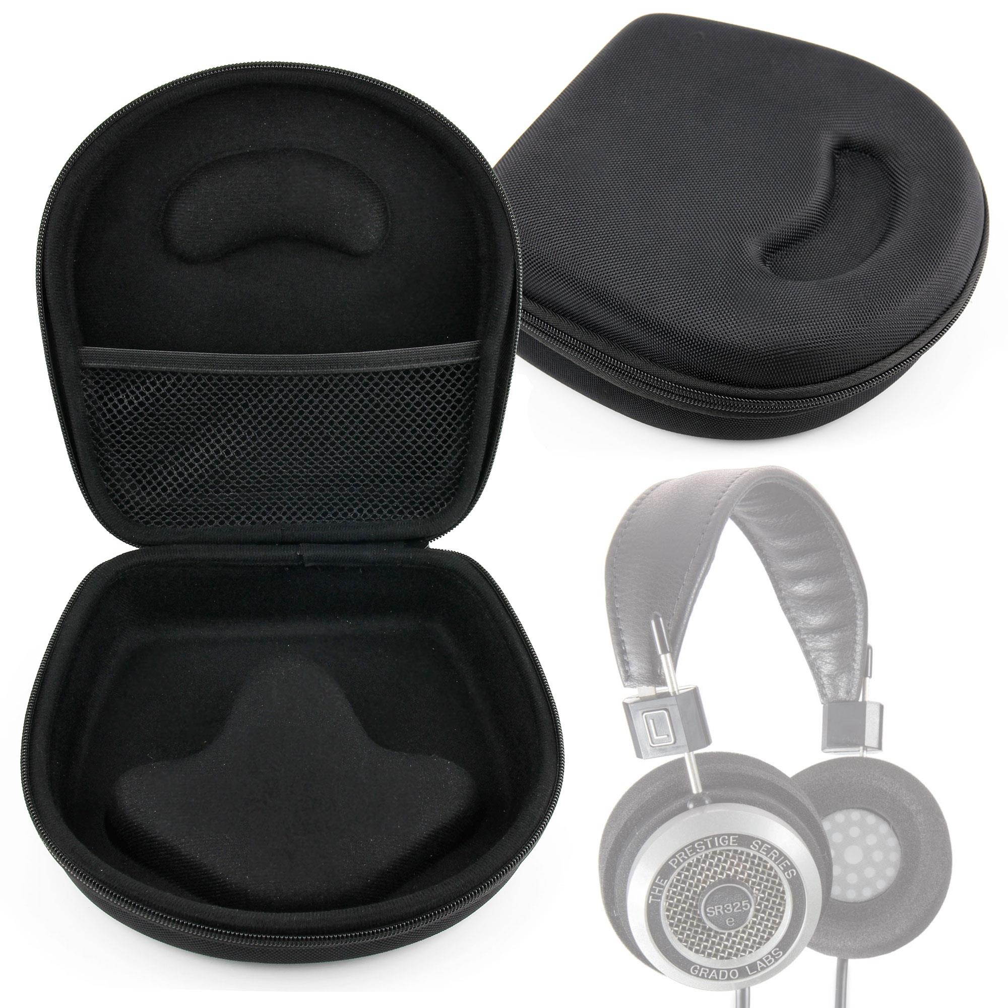 DURAGADGET Hard EVA Storage Case For Headphones / Earbuds, With Compartment (Black) For Grado: SR325is, SR225i, SR125i, SR80i, SR60i, PS1000, PS500, RS1i, RS2i, GS1000i
