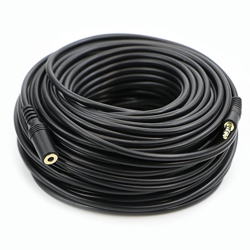 35mm Stereo Male to Female Extension Audio Cable Cord 50 Feet