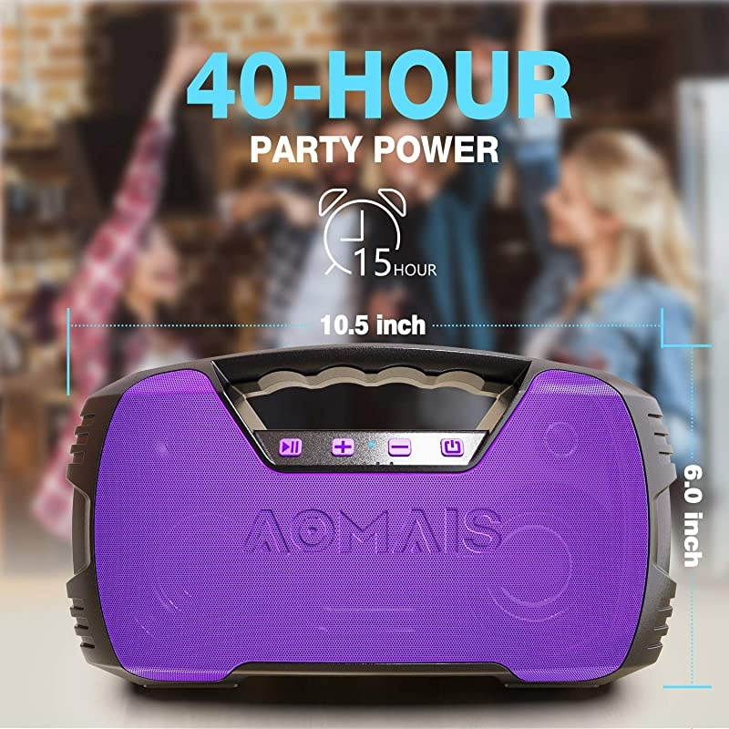 Waterproof Bluetooth Speaker, 40-Hour Playtime Wireless Outdoor Speakers, 25W Rich Bass Impressive Sound, Stereo Pairing, Built-in Mic, 100ft Bluetooth for Home Party(9.5 x 3.4 x 6.5 inches)