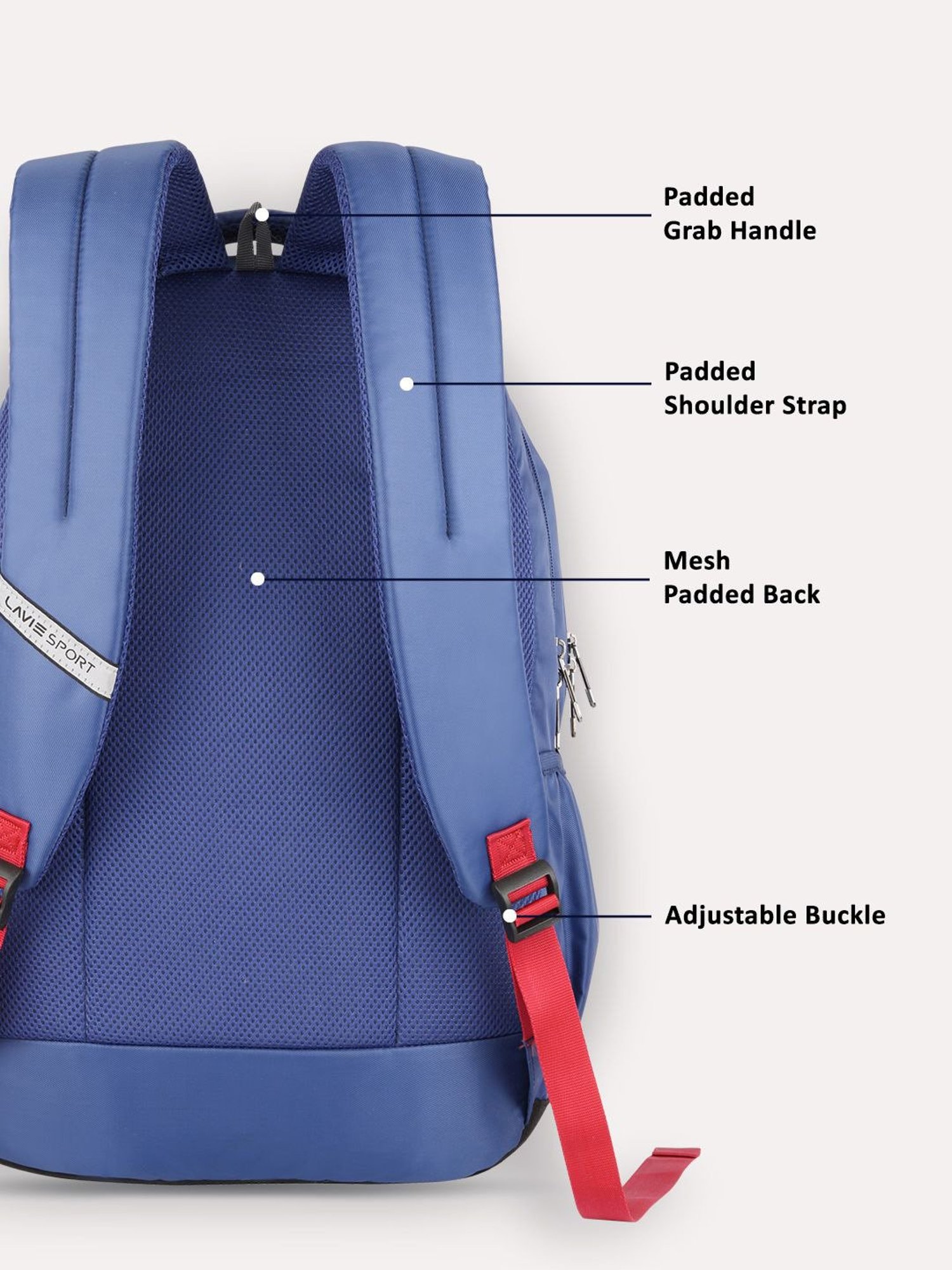 Lavie Sport Zolt 32L Laptop Backpack For Men & Women (Navy)