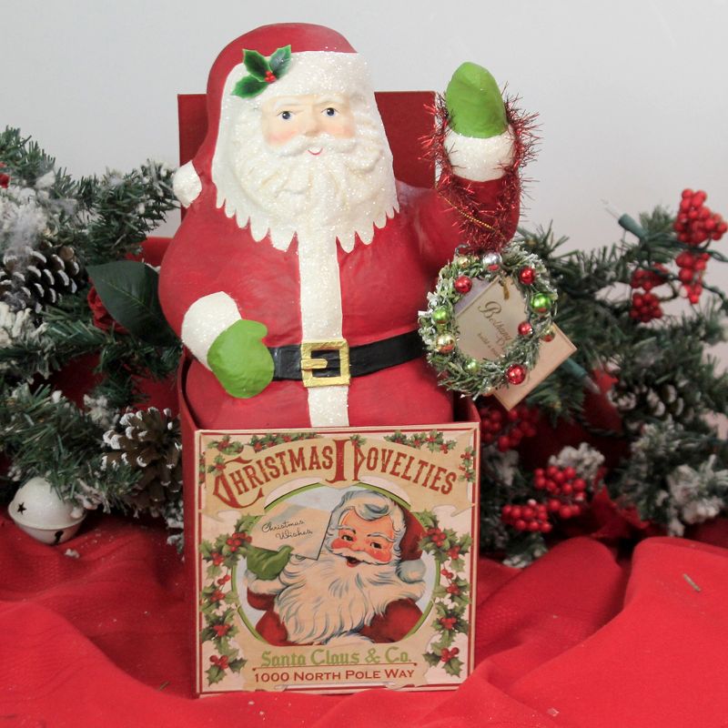 Christmas 13.5" Retro Santa In Box North Pole  -  Decorative Figurines