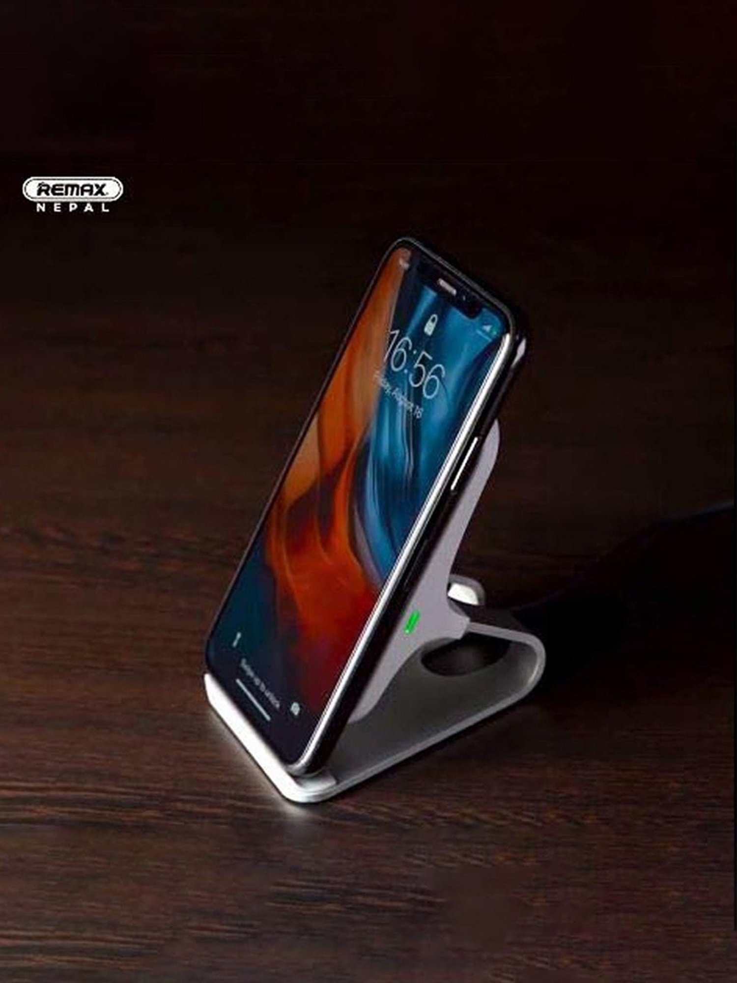 Wk Life Remax RP W12 Desktop Mobile Phone Holder & Wireless Charger ( Black)