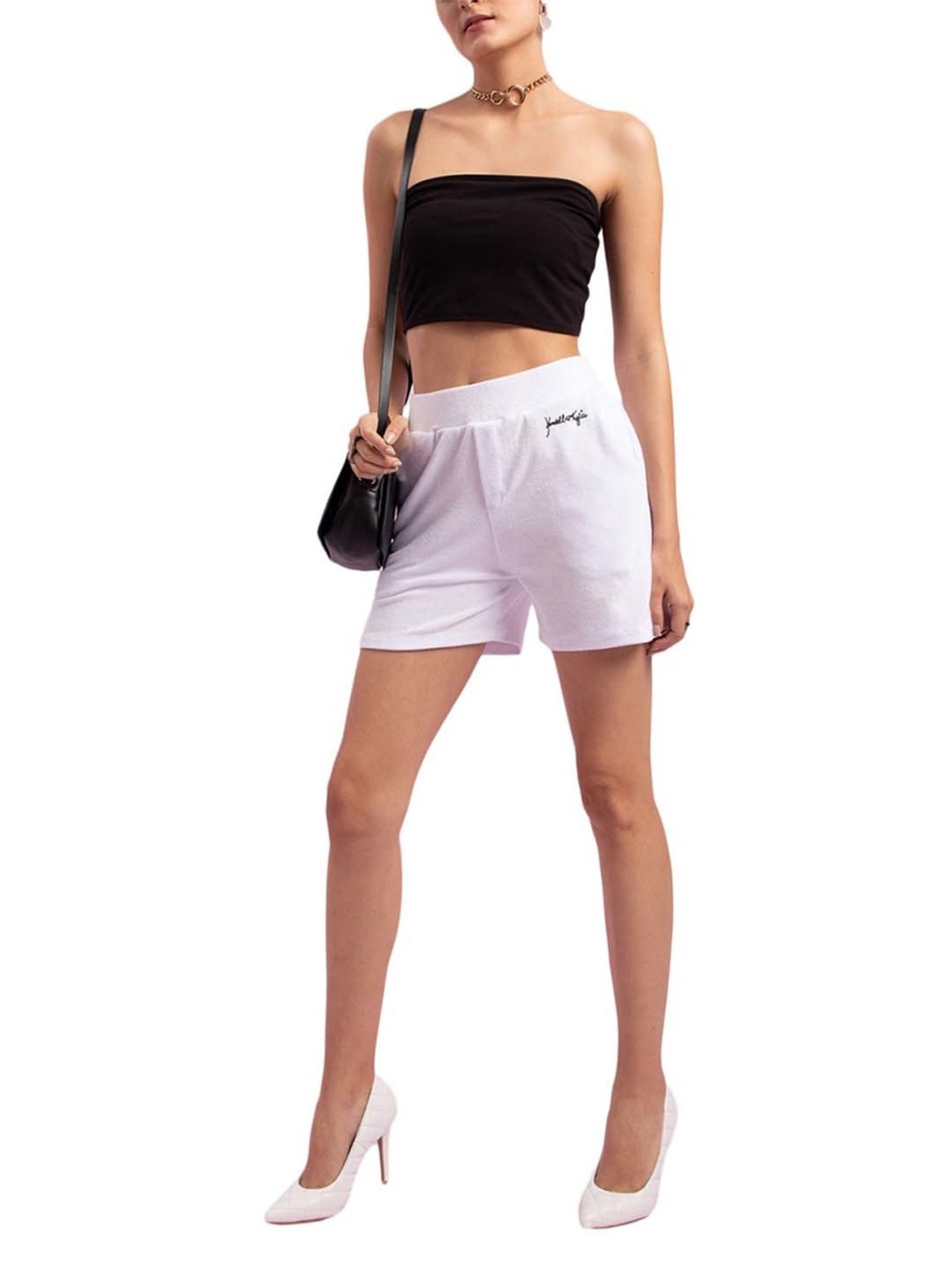 KENDALL + KYLIE White Mid Rise Shorts