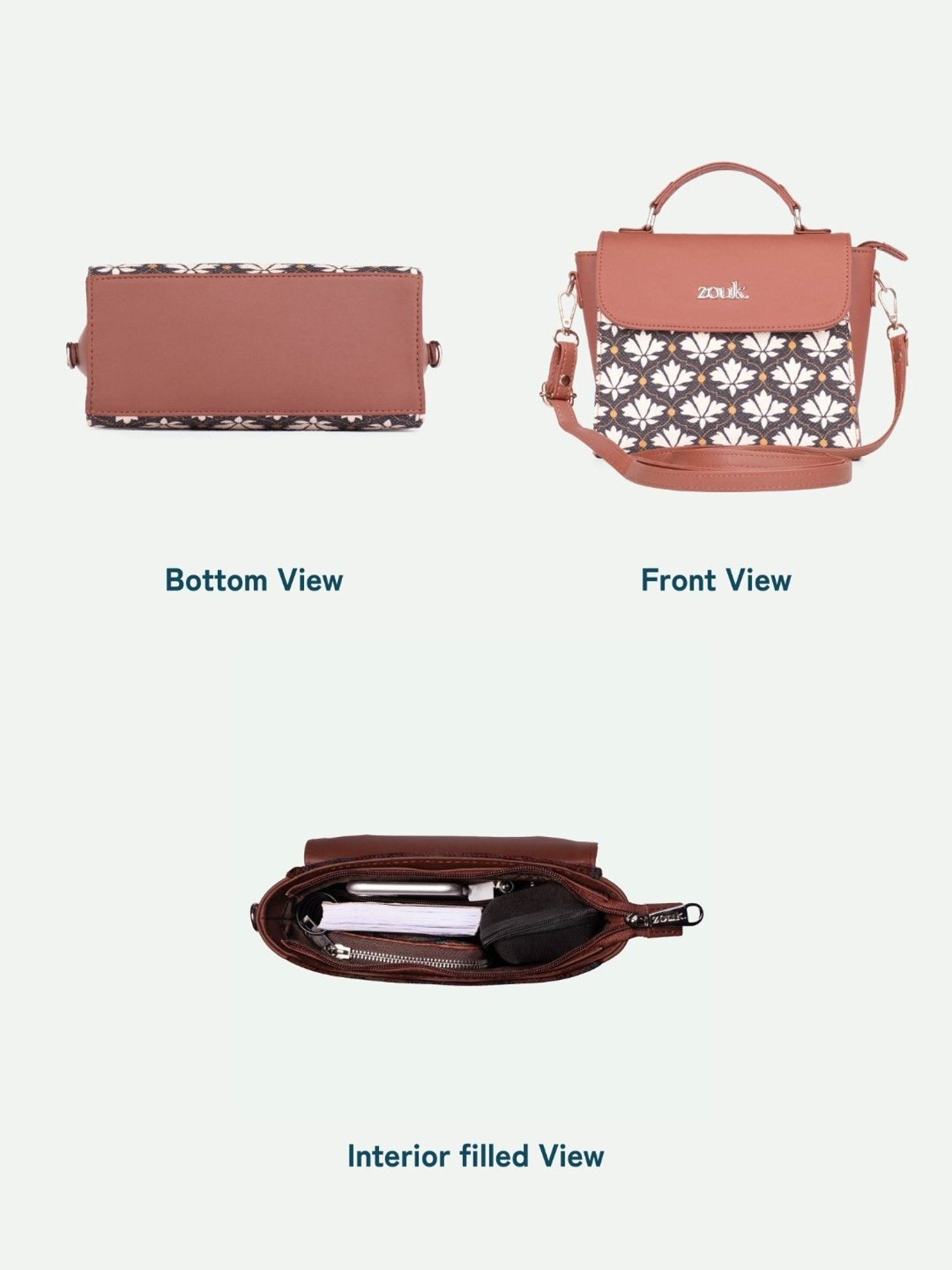 ZOUK Multicolor Printed Satchel Handbag