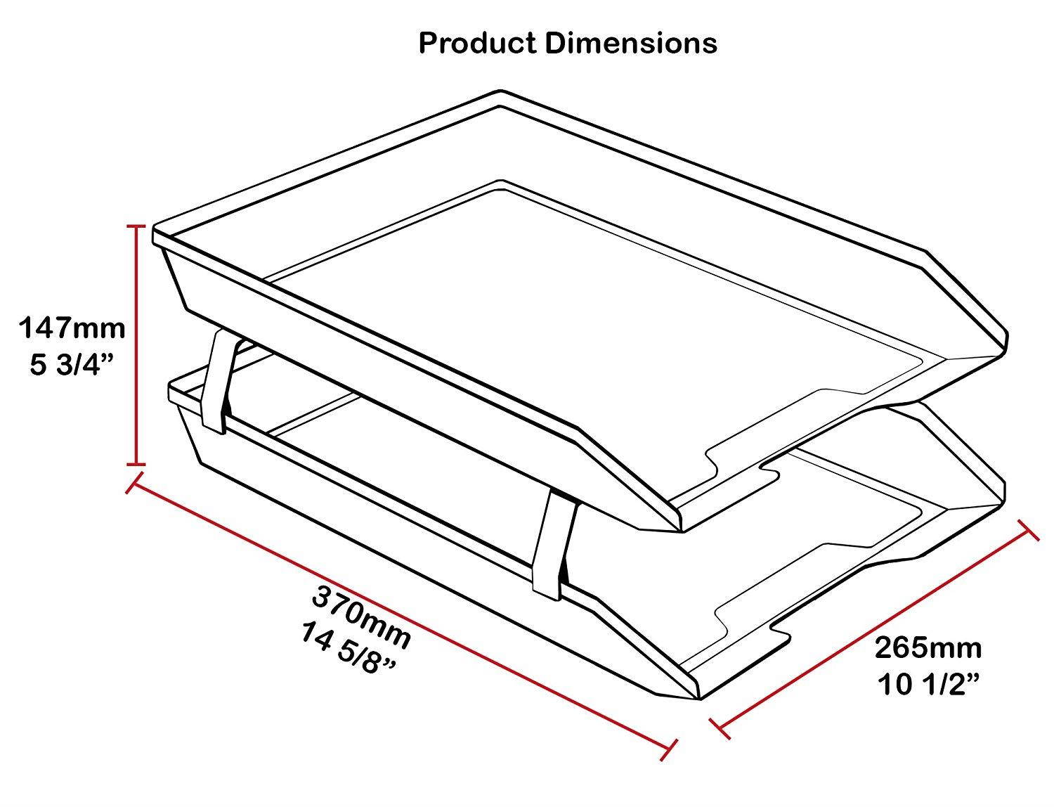 Acrimet Facility 2 Tiers Double Letter Tray Front Load Design (Smoke Color)