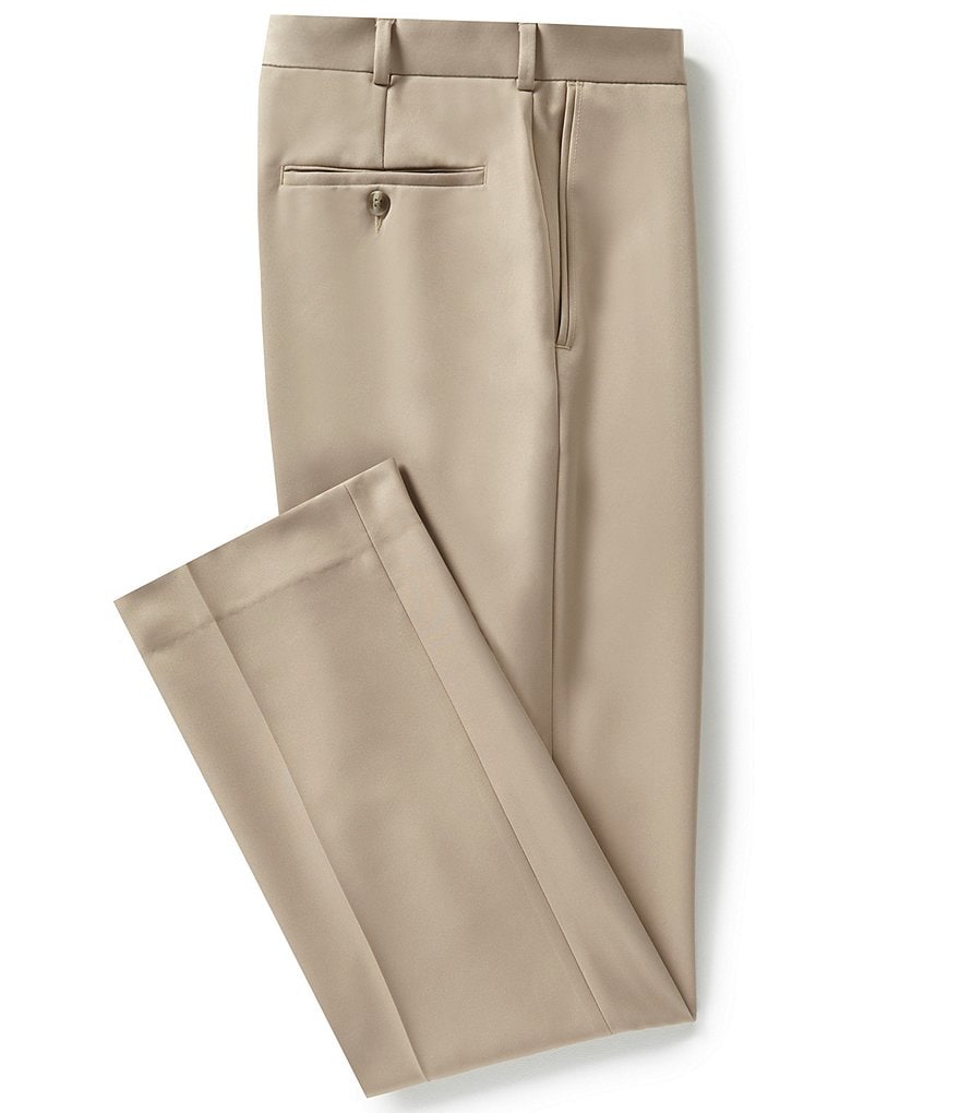 Hart Schaffner Marx Plaid Flat-Front Trouser Pants