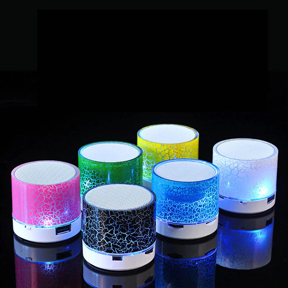 Wireless Portable Bluetooth Speakers Crack LED USB Radio FM MP3 Stereo Sound Speaker For Computer Mobile Phone