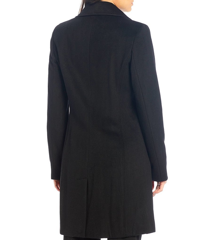 Kenneth Cole New York Short Water-Resistant Stand Collar Hooded Long Sleeve Chevron Puffer Jacket