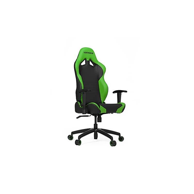 Gaming Chair Racing Seat, S-Line Slim SL2000 BIFMA Cert, Black/Green
