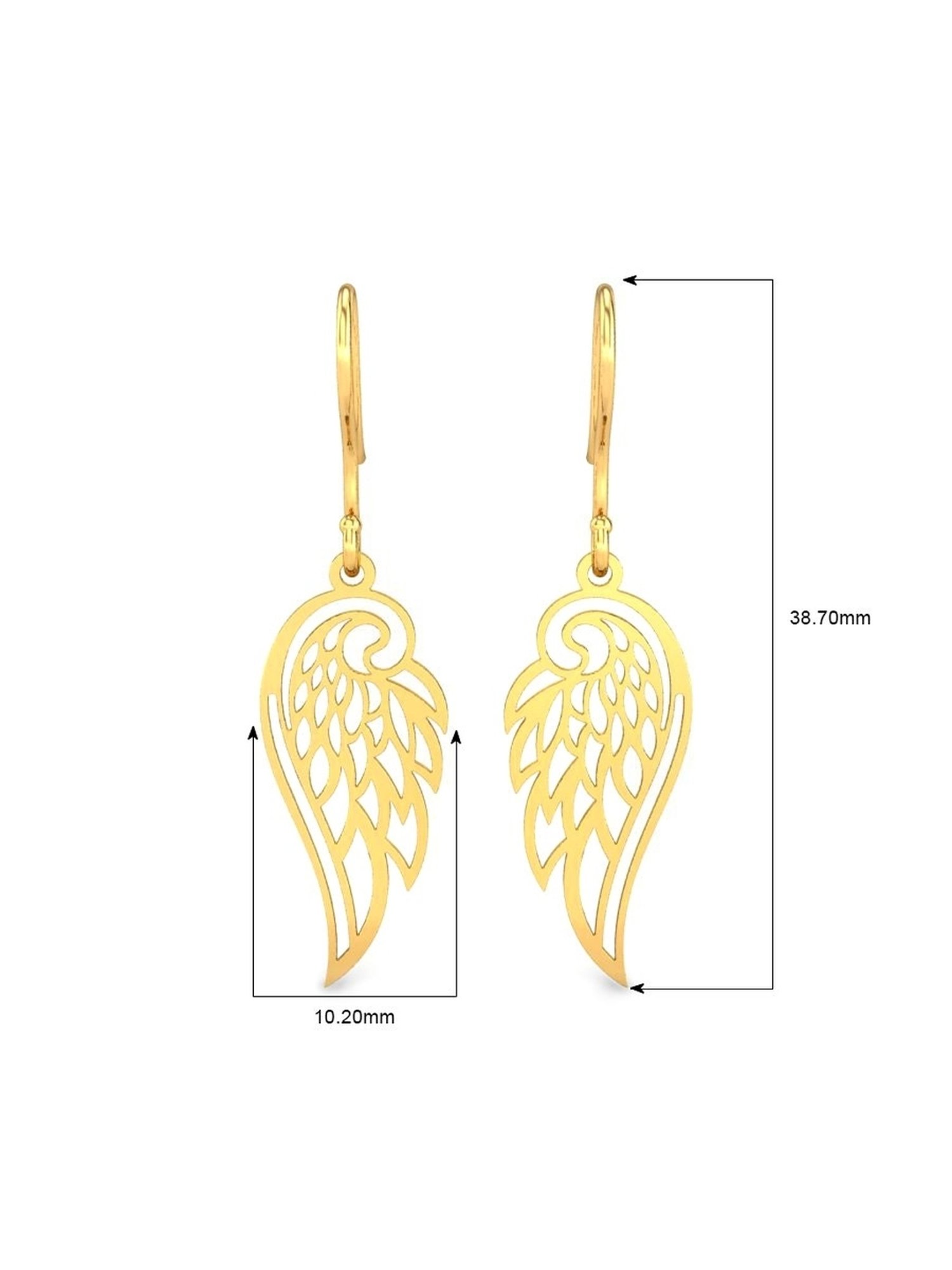 Candere by Kalyan Jewellers 18k BIS Hallmark Yellow Gold Drop Earrings