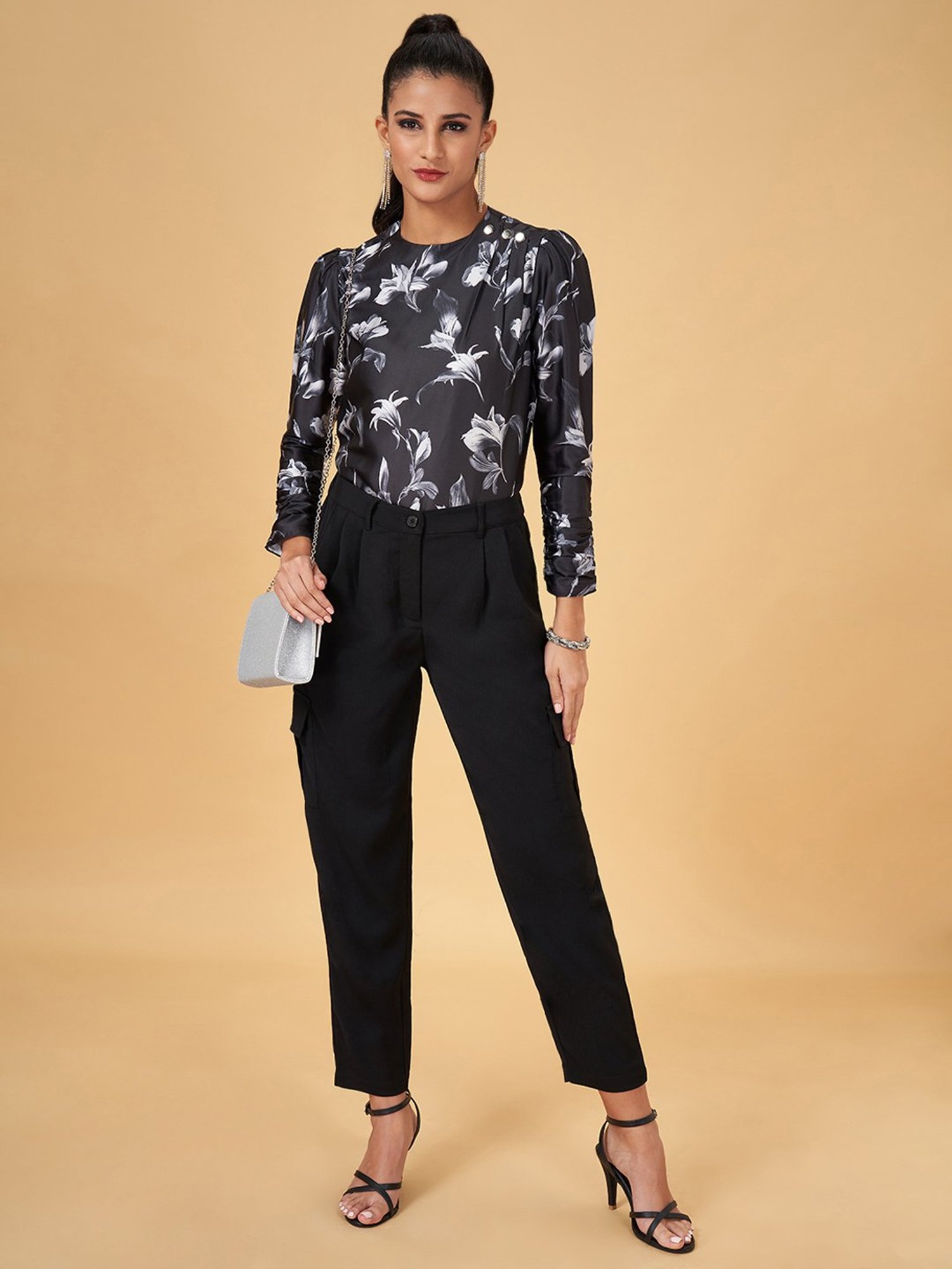 Annabelle by Pantaloons Black Printed Top