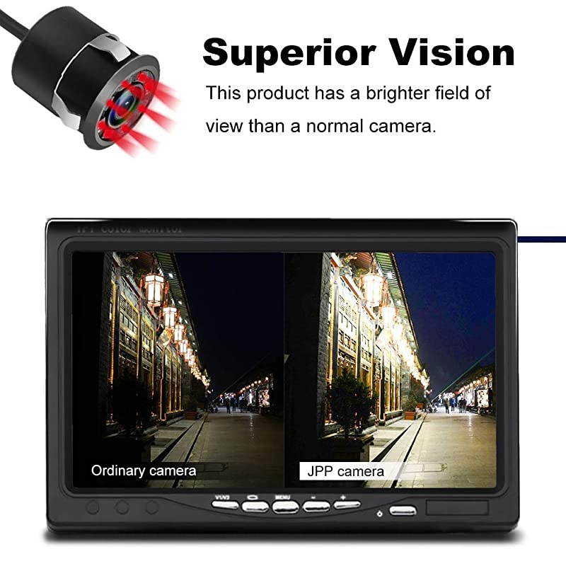 Backup Camera,  Embedded Front/Rear View Camera Waterproof Reverse Camera, IR Night Vision Reverse Camera Parking Guide Line & Screen Mirror Image on/Off for Truck, Car, Travel Trailer.