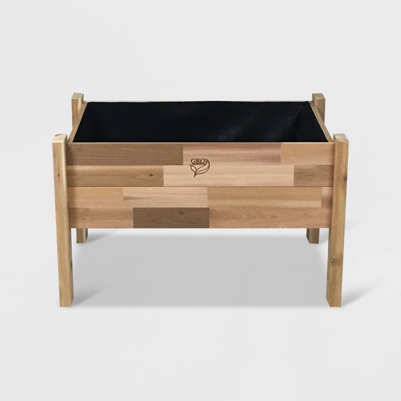 22" Elevated Rectangular Garden Bed Planter With Fitted Liner Cedar - GRO Products