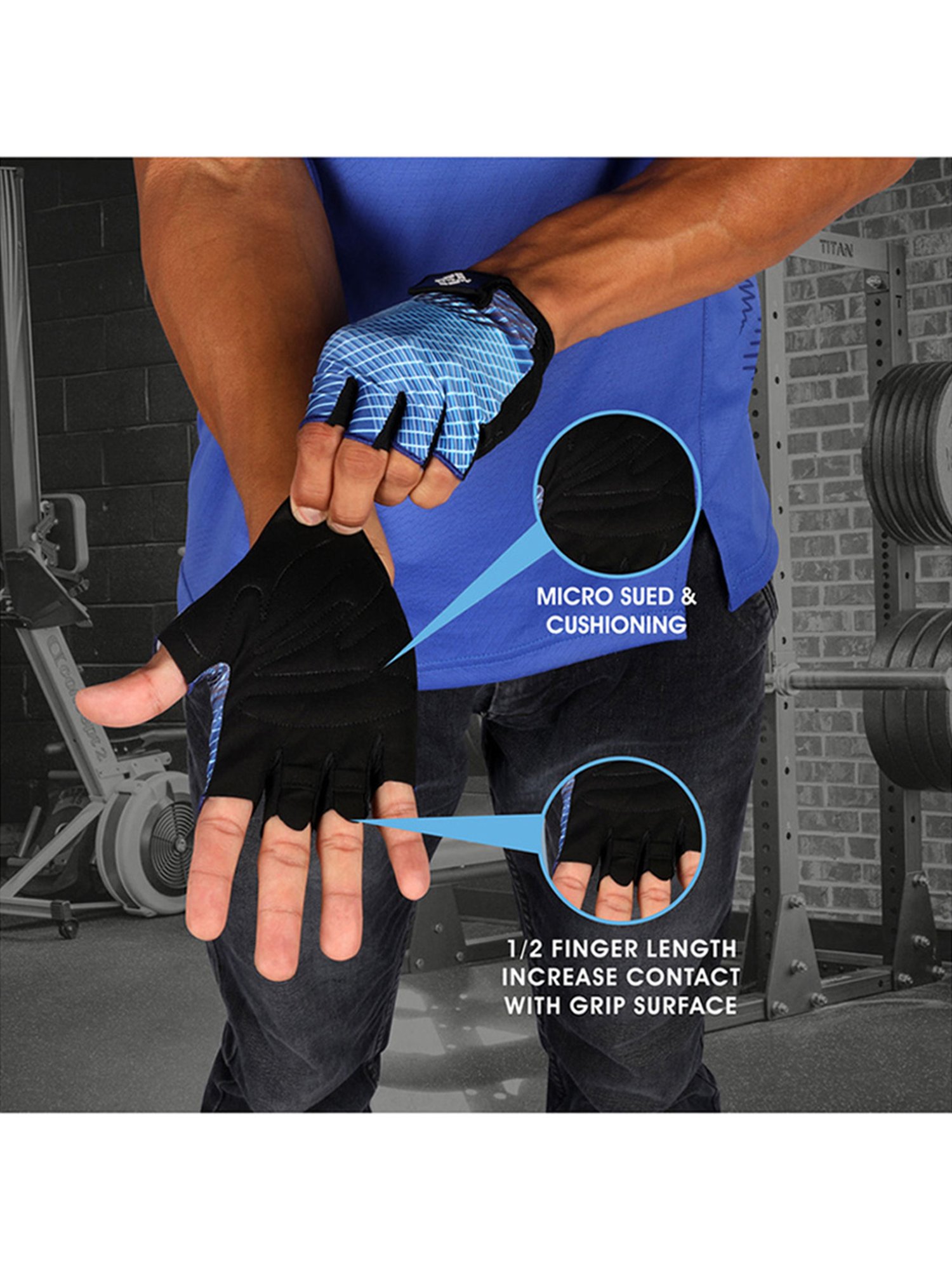 Nivia COPPERHEAD 2.0 Gym Glove (Blue) Size - M