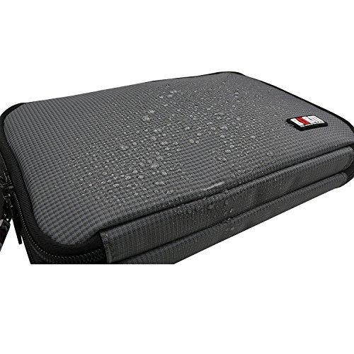 BUBM Double Layer Electronic Accessories Organizer, Travel Gear Bag for Cables, USB Flash Drive, Plug and More, Perfect Size Fits for iPad Mini (Medium, Gray)