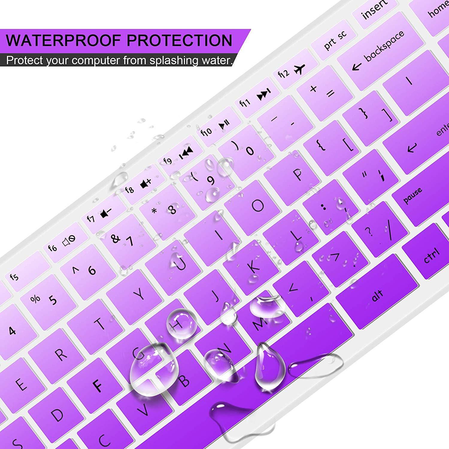 [2 pack]HP Stream 14 Inch Laptop Keyboard Cover Skin for HP Stream 14-ax Series,14 inch HP Pavilion 14-ab 14-ac 14-ad 14-al 14-an Series,14-ab010 14-ab166us 14-ac159nr 14-al062nr(Gradualpurple+clear)