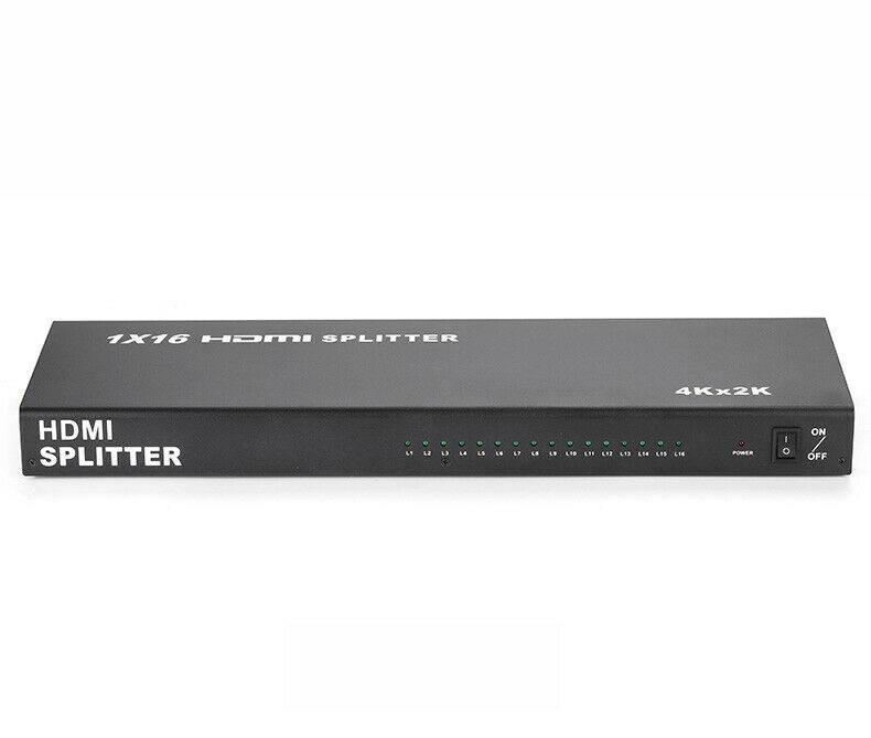 HDMI Splitter 16 Port 3D 1080P 4K HD w/ Audio For 1 to 16 Dispay Monitor Mirror