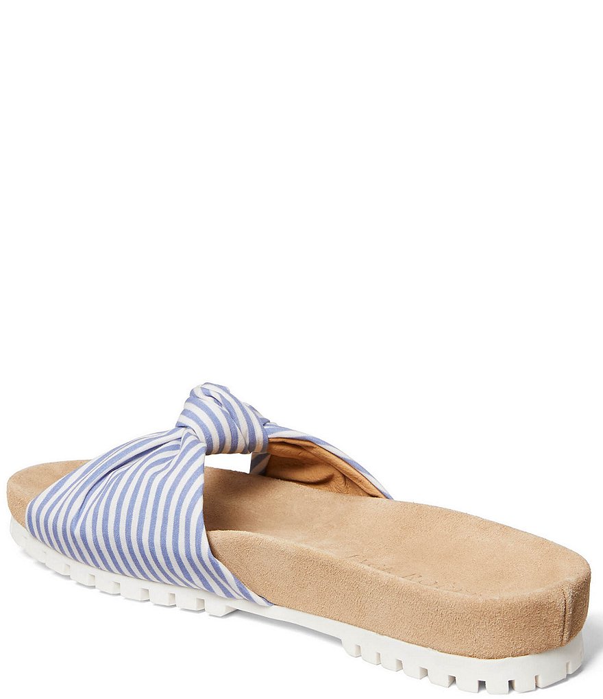 Jack Rogers Phoebe Knotted Comfort Striped Fabric Lug Sole Slides