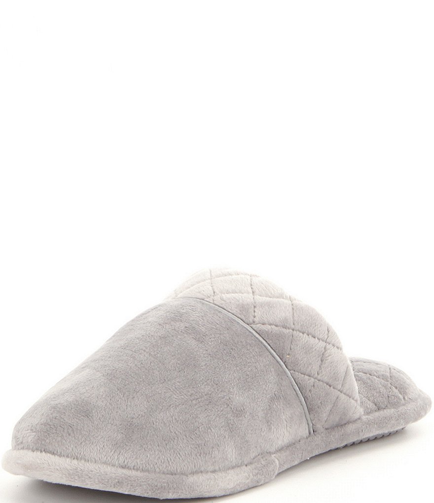 Cabernet Microfiber Velour Quilted Slippers