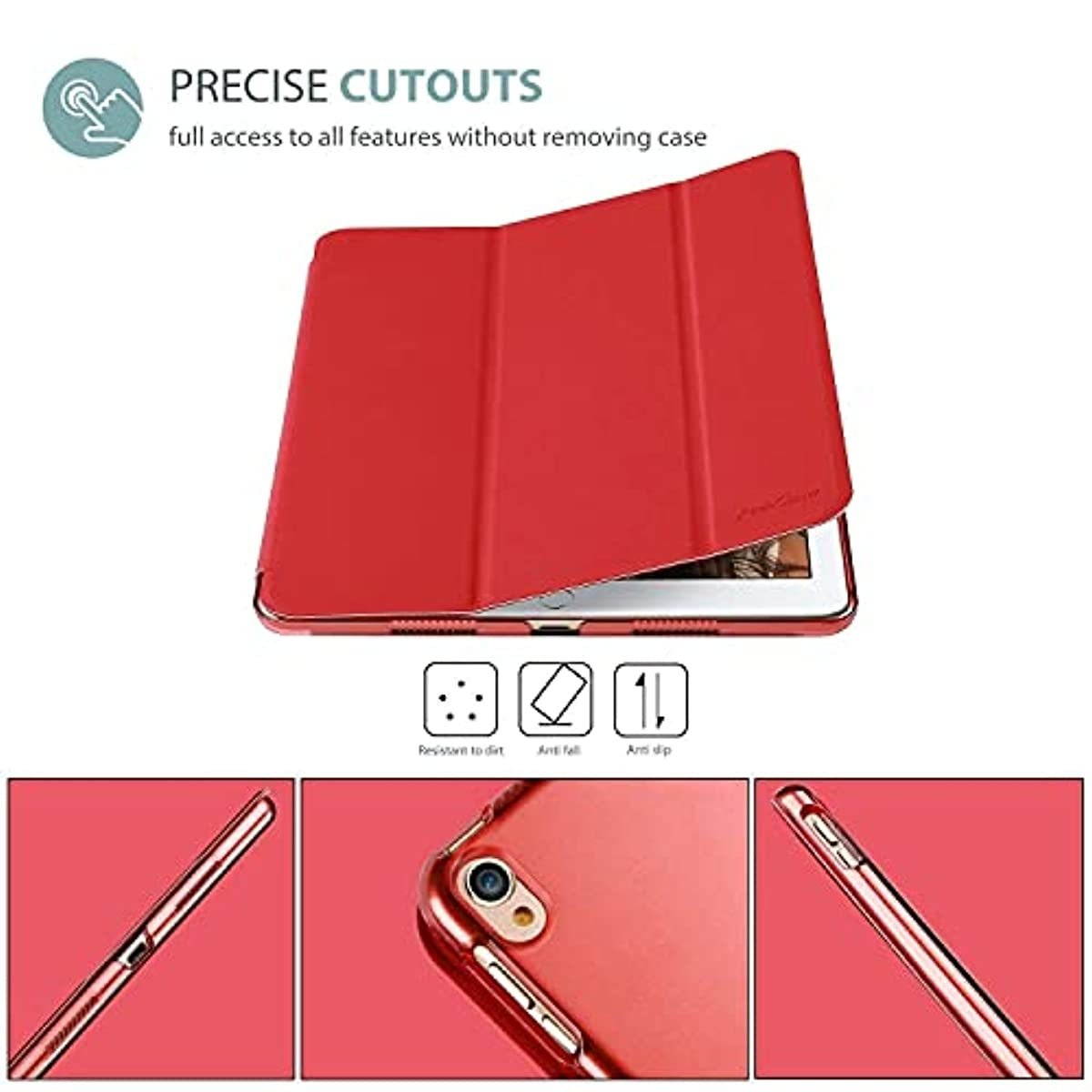 ProCase iPad Air 3 10.5" 2019 / iPad Pro 10.5" 2017 Red Slim Hard Shell Case Bundle with Tempered Glass Screen Protector
