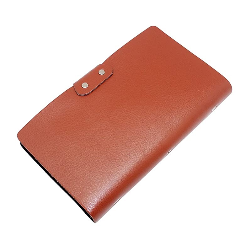 Leather Credit Card Holder Business Card Case Book Style 90 Count Name ID Card Holder Book (Tan)