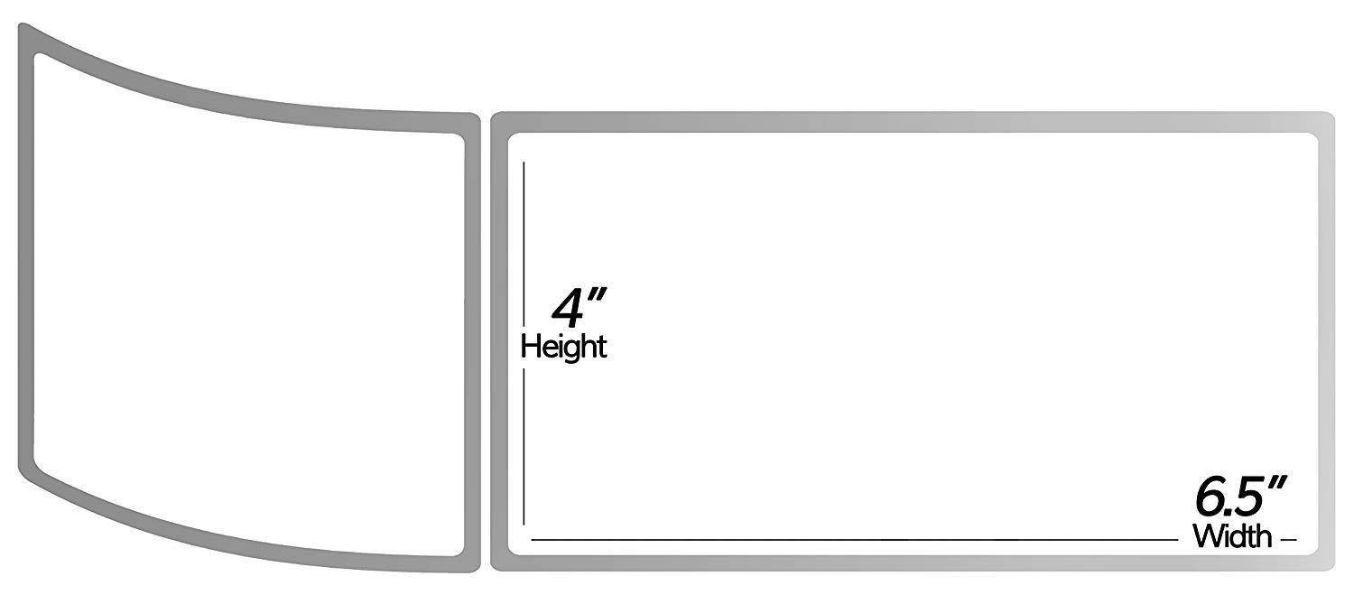 OfficeSmart Labels ZE1400612-4 x 6.5 Inch Zebra Compatible Direct Thermal Labels (2 Rolls, White, 250 Labels Per Roll, 1 inch Core)