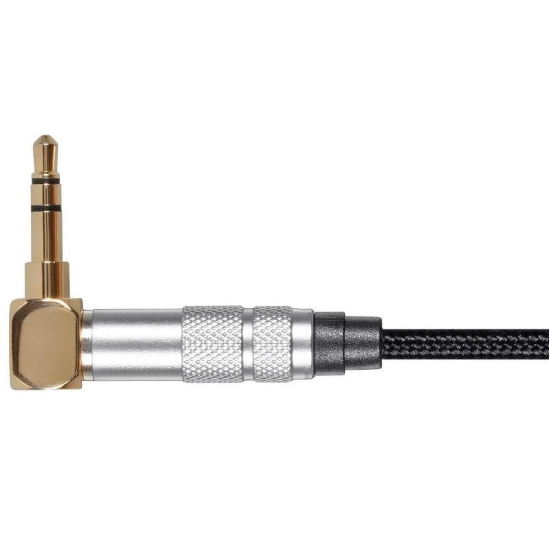 Monolith Dual 2.5mm to 3.5mm Headphone Cable - 6 Feet - Black With Braided Auxiliary Audio Cord