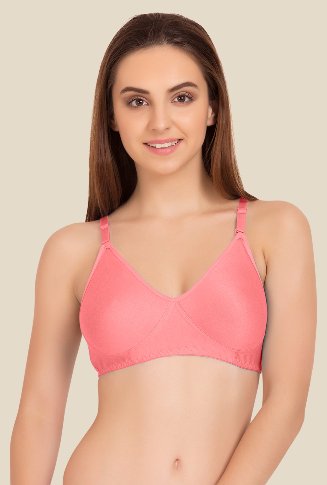 Tweens Orange & Peach Non Padded Bra (Pack Of 2)