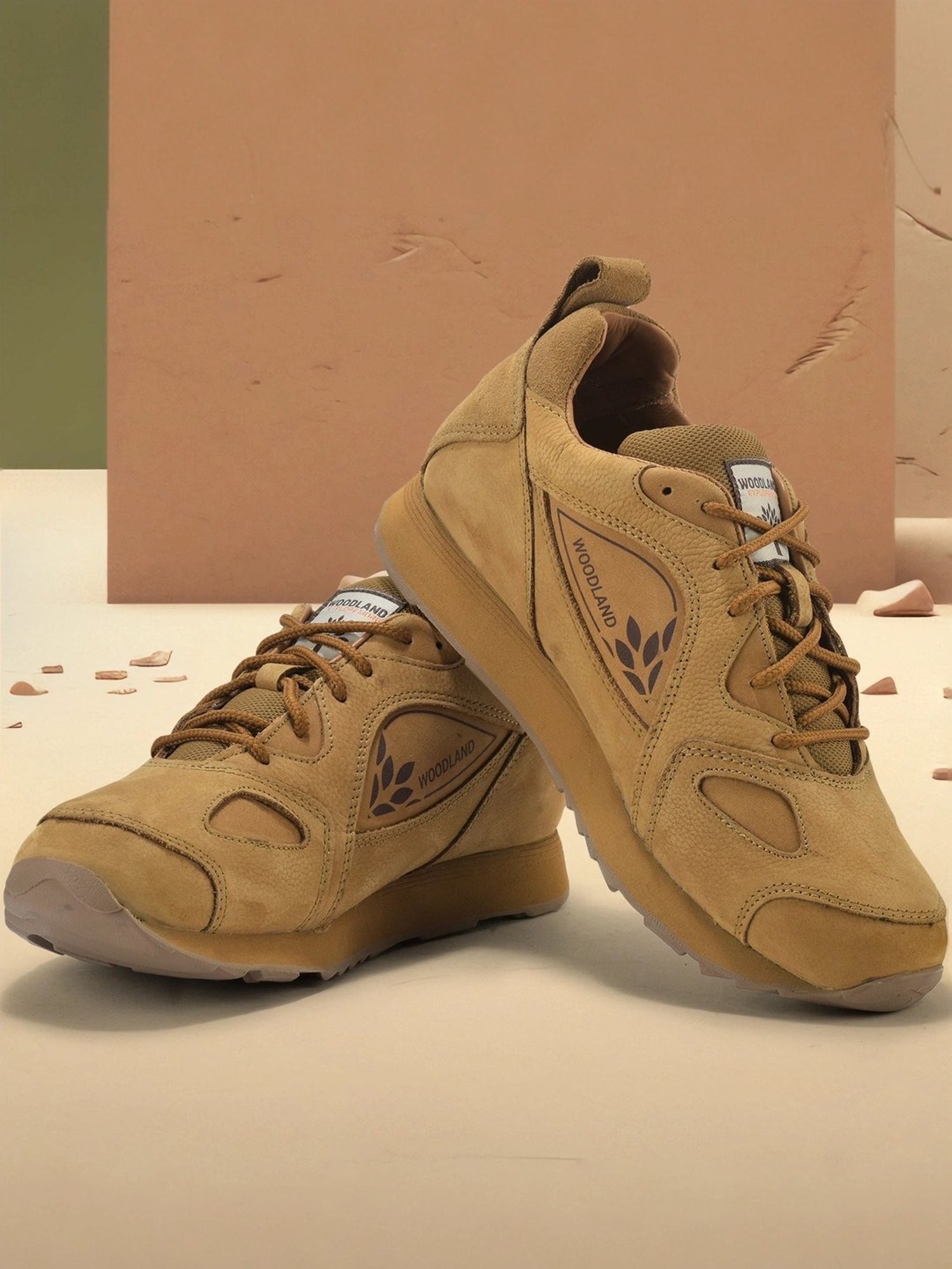 Woodland Men's Camel Casual Sneakers