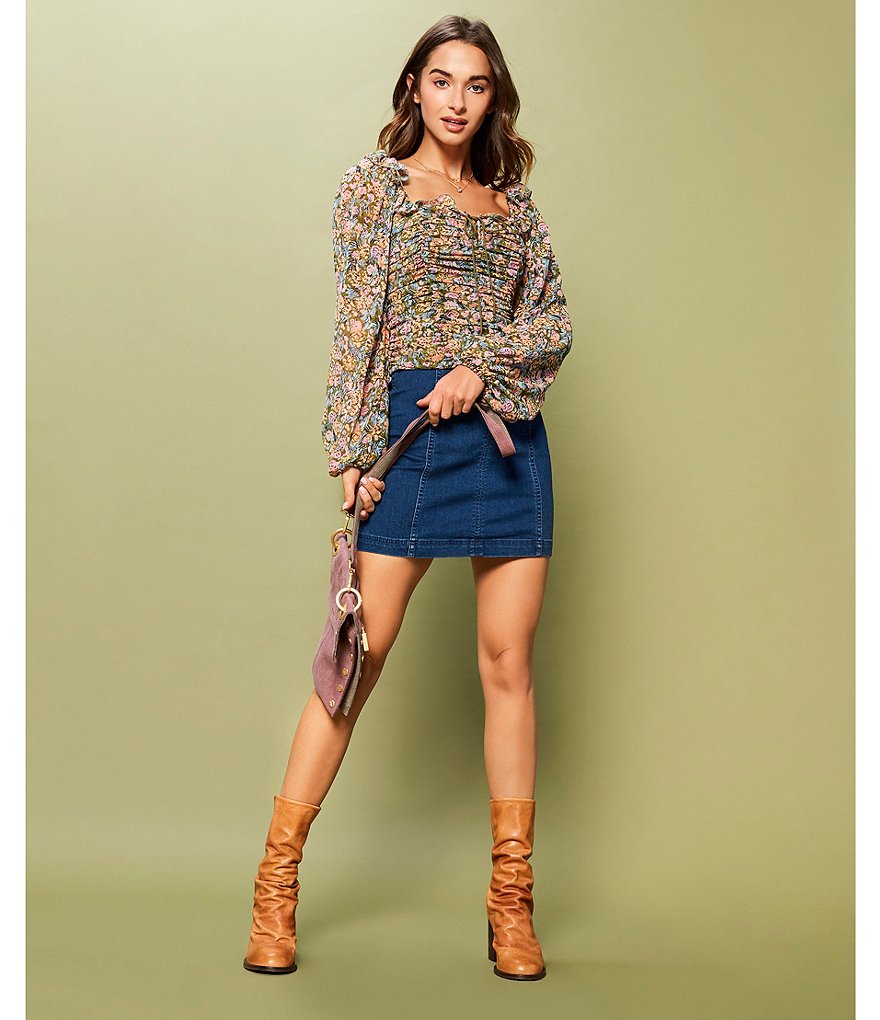 Free People We the Free Denim Modern Femme Mini Skirt