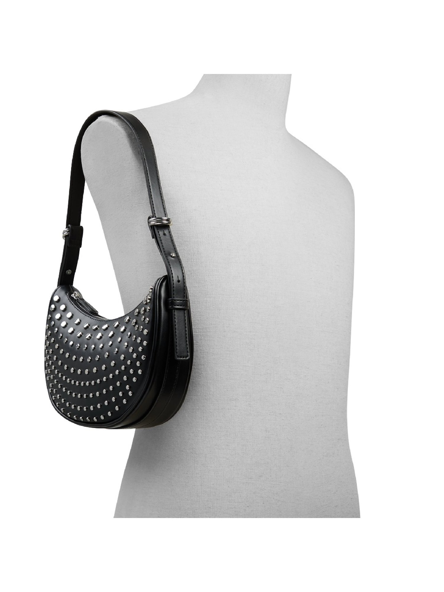 Call It Spring Black Rivets Small Shoulder Handbag