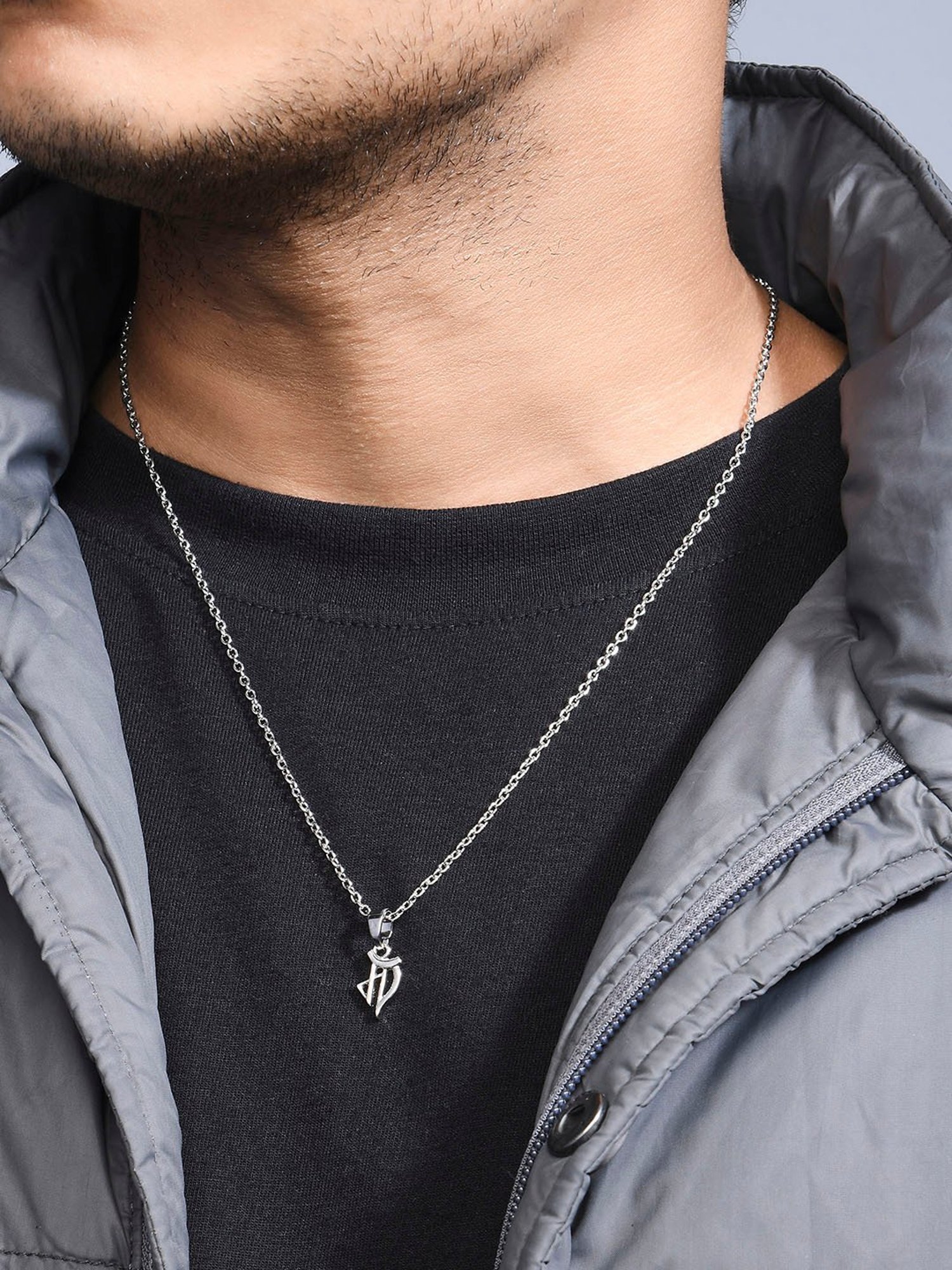 The Bro Code Silver-Plated Maa Pendant Necklace for Men