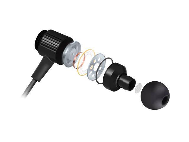 GOgroove Rugged AudiOHM RNF Black Ergonomic Earbud Headphones with Lifetime Warranty, Handsfree Mic and Military Grade Materials - Works With Apple , Samsung , HTC and More