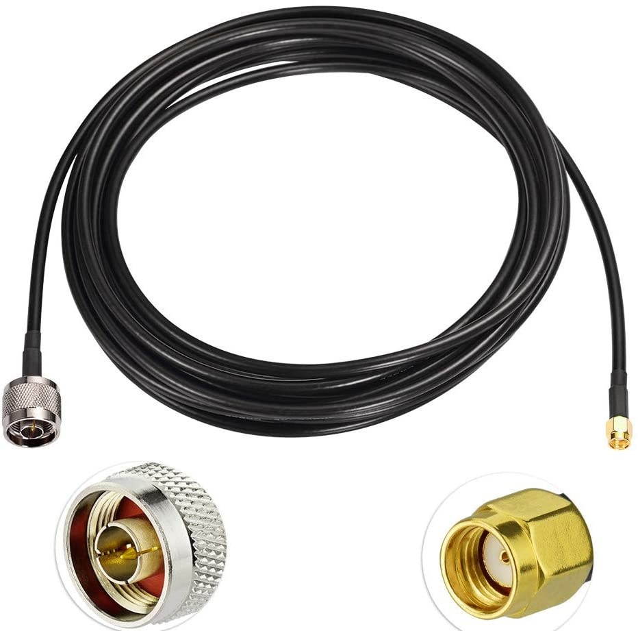 Eightwood RP-SMA Male to N Male WiFi Router Antenna Extension Cable Coax RG58 20 feet