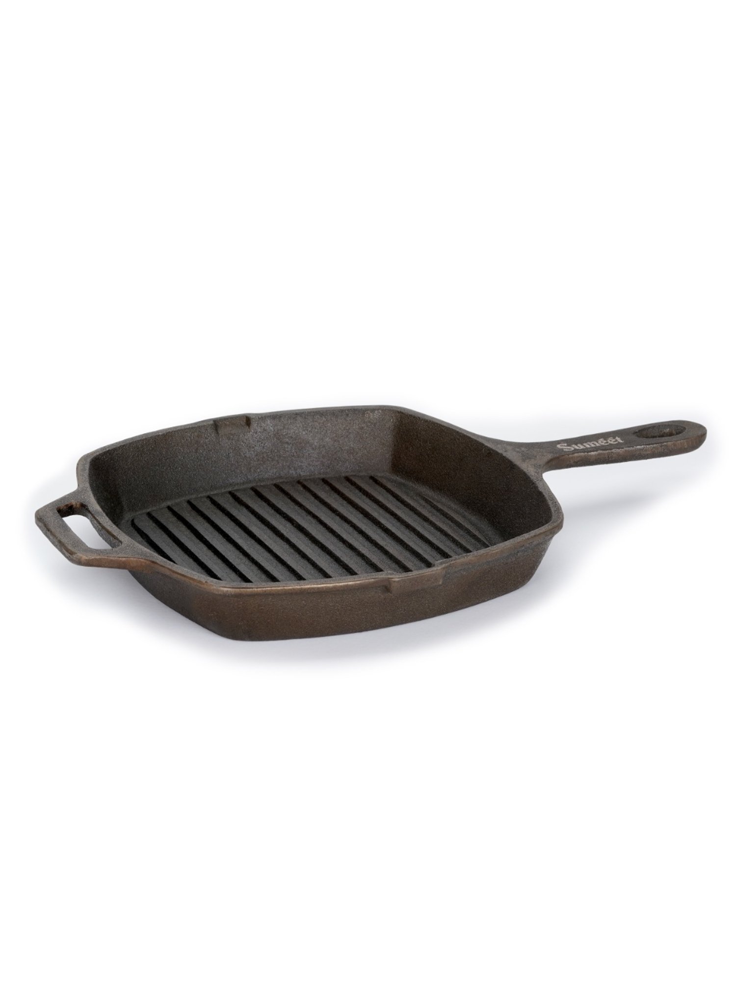 Sumeet Gold Pre Seasoned Cast Iron Grill Pan for Grill/Roast-28cm,3.180kg,Gas&Induction-Friendly