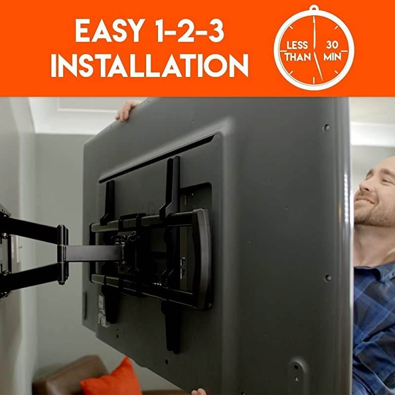 Swivel Articulating TV Wall Mount Bracket for TVs Up to 75" - Extends from The Wall 16" with Full Motion & Tilt - Simple 3-Step Install