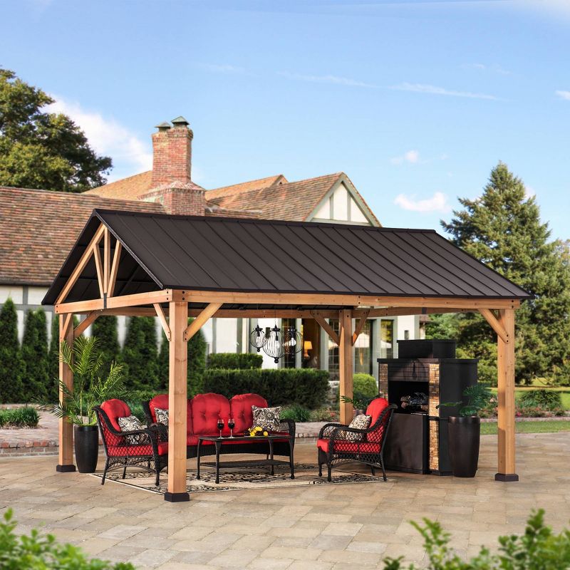 8.5' Elysium Attached Louvered Pergola - Vita