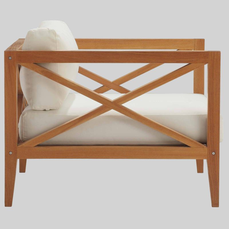 Northlake Outdoor Premium Grade A Teak Wood Patio Sofa White - Modway