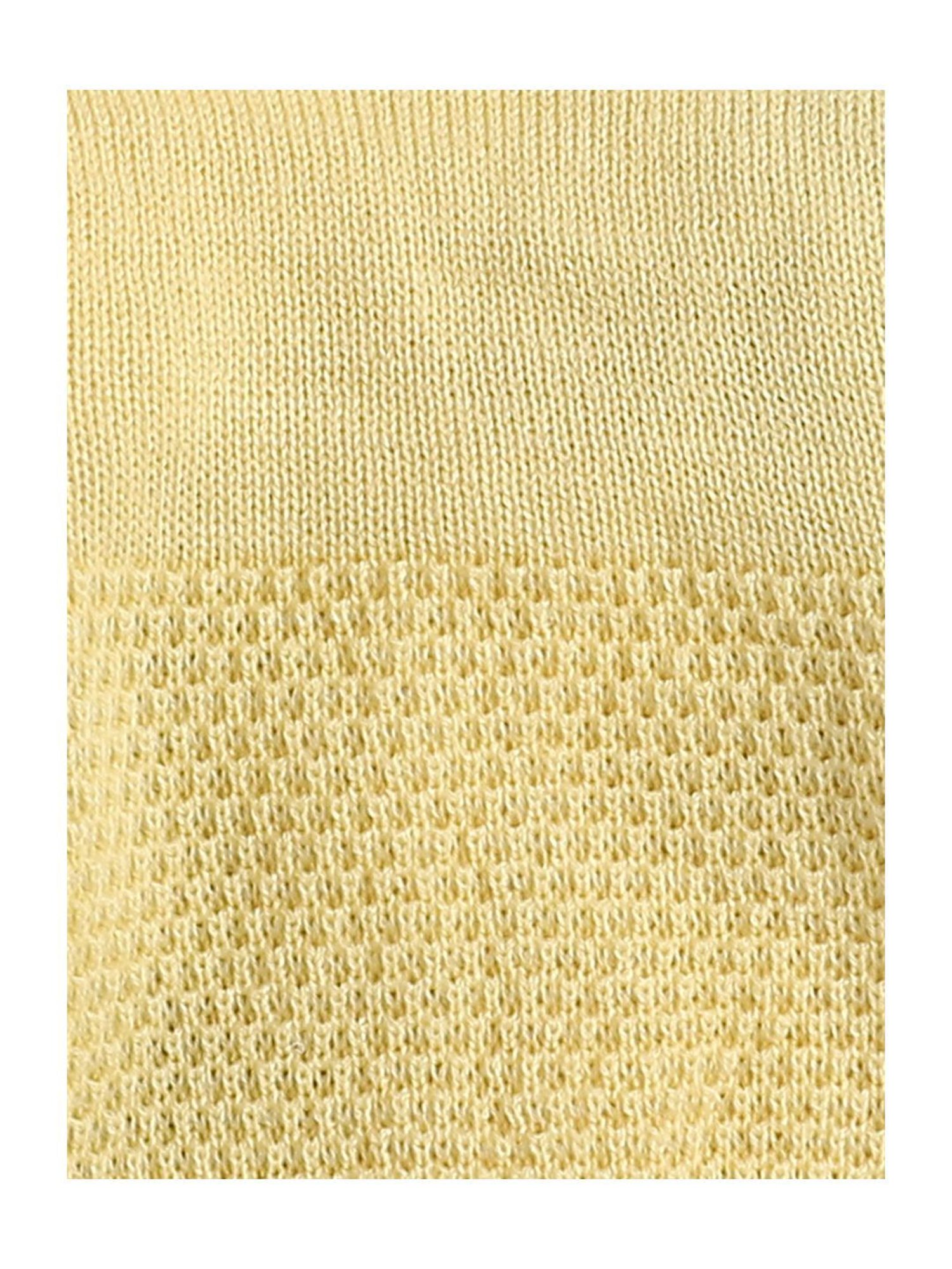 Little Angels Kids Yellow & Navy Textured Pattern Full Sleeves Sweater Set