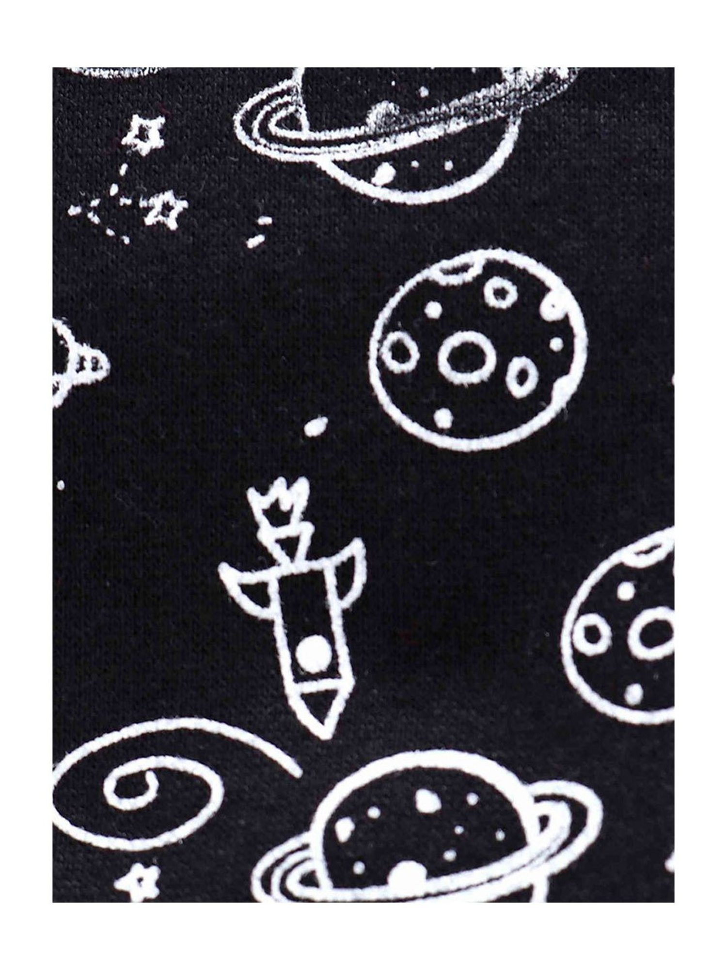 Kiddopanti Boys Black Printed Trackpants