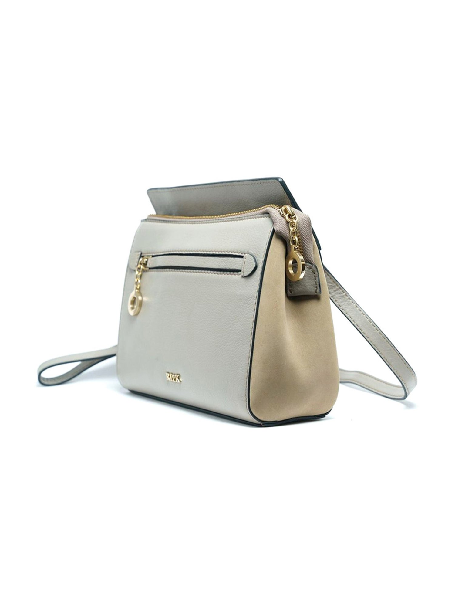 RI2K London Grey Leather Small Cross Body Bag