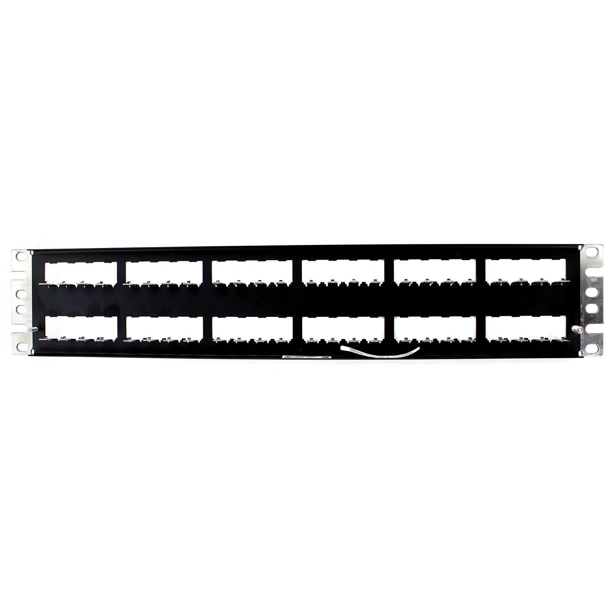Panduit CP48BLY Mini-Com All Metal Shielded Modular Patch Panel - Patch Panel - Black - 2U - 19 Inch - 48 Ports